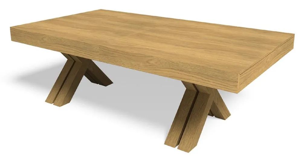 Casa Padrino mesa de comedor de lujo natural 200-604 x 110 x A. 77 cm - Mesa de conferencia extensible de madera maciza - Muebles de comedor - Muebles de oficina - Muebles de lujo Letzte Chance