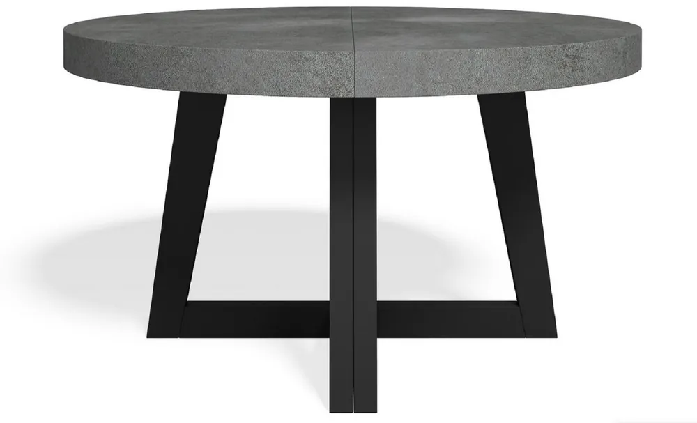 Casa Padrino mesa de comedor de lujo gris / negro 140-320 x 140 x A. 77 cm - Mesa de conferencia redonda extensible de madera maciza - Muebles de comedor - Muebles de oficina - Muebles de lujo Preisreduziert