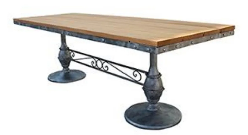 Online Kaufen Casa Padrino Art Nouveau Mesa de Comedor de Jardín Marrón / Negro 120 x 80 x A. 76 cm - Mesa de jardín rectangular con tablero de madera maciza - Art Nouveau Gastronomía y Muebles de Jardín