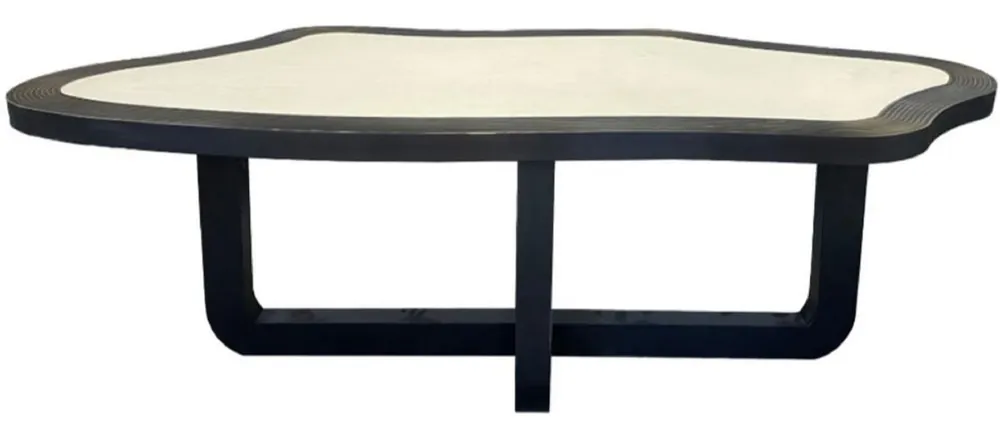Casa Padrino mesa de comedor de lujo gris / negro 220 x 100 x A. 76 cm - Mesa de cocina maciza - Muebles de comedor - Muebles de cocina - Muebles de lujo Highlight