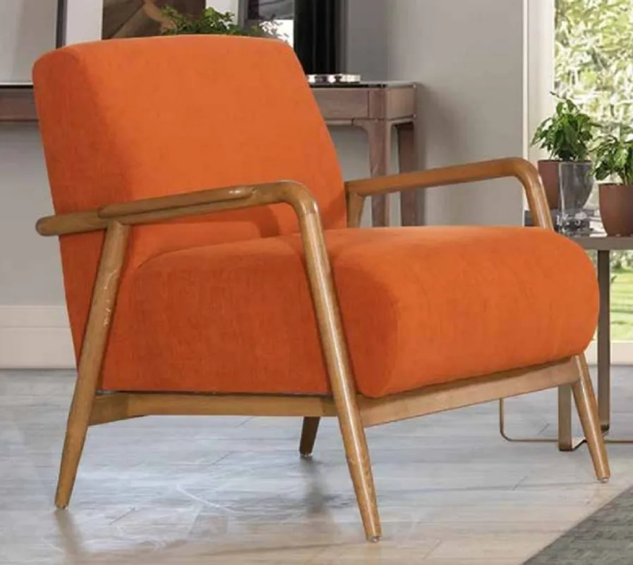 Casa Padrino sillón de lujo naranja / marrón 90 x 75 x A. 65 cm - Sillón de salón - Sillón de hotel - Muebles de salón - Muebles de hotel - Muebles de lujo - Interiores de lujo Sonderaktion