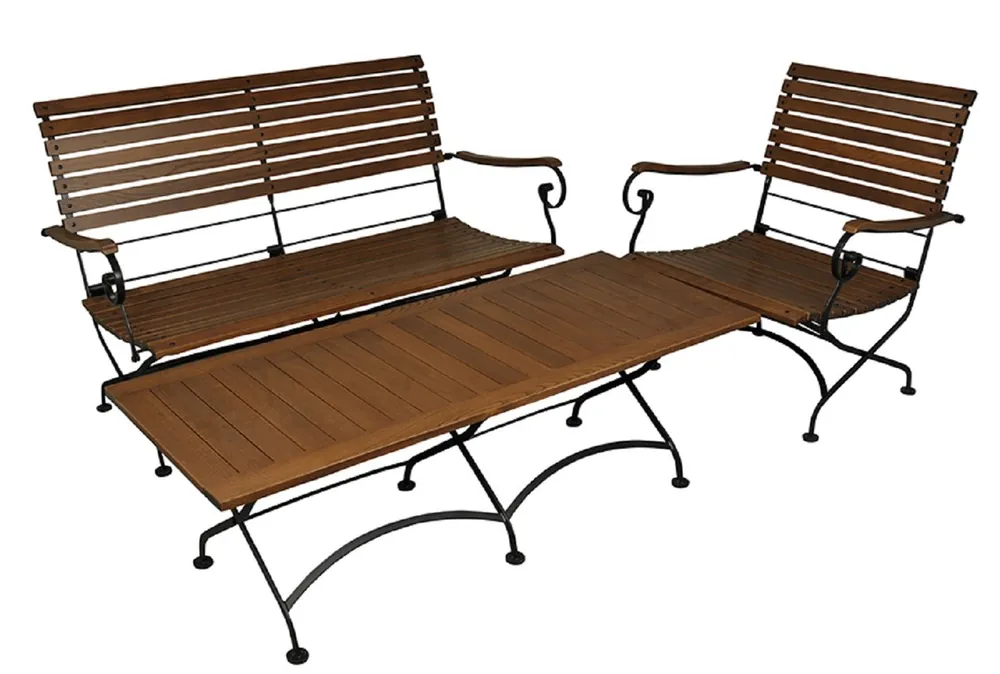 Markenware Casa Padrino Art Nouveau Muebles de jardín Brown / Negro - 1 Mesa de café 1 asiento 1 Silla - Barroque & Art Nouveau Gastronomía y muebles de jardín