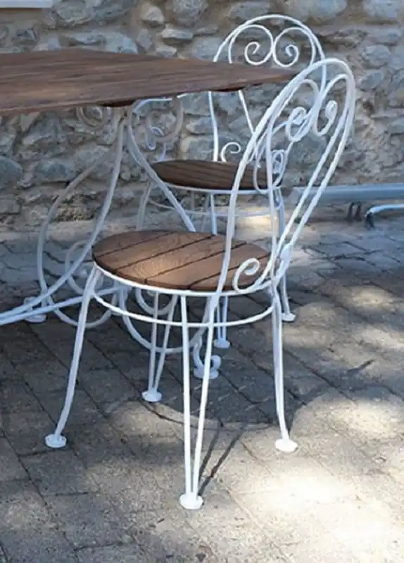 Casa Padrino silla de jardín Art Nouveau blanco / marrón oscuro 40 x 40 x A. 92 cm - Silla de jardín nostálgica - Muebles de jardín y de patio nostálgicos de hierro forjado Art Nouveau Meistverkauft