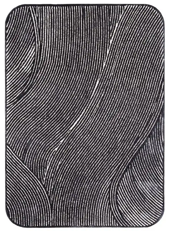 Casa Padrino alfombra de lujo gris / negro 160 x 230 cm - Alfombra rectangular para salón - Alfombra para dormitorio - Interior de lujo - Calidad de lujo Online Kaufen