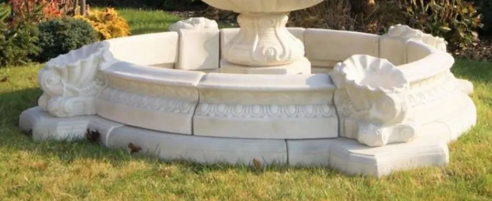 Heißes Angebot Casa Padrino borde de fuente barroco blanco Ø 270 x A. 44 cm - Magnífico borde de fuente de jardín - Magnífica decoración de jardín en estilo barroco