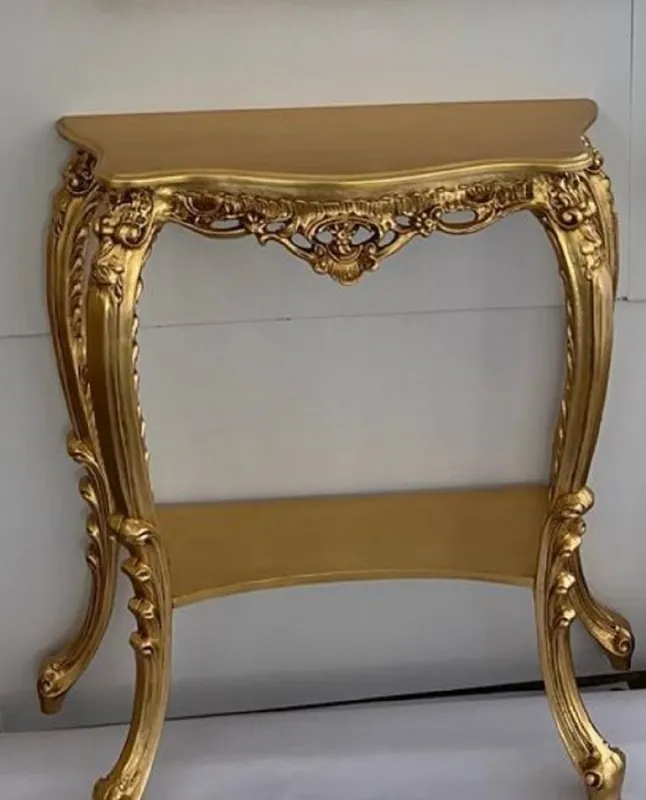 Preisknaller Casa Padrino consola barroco de lujo oro - Magnífica mesa consola de madera maciza - Muebles barrocos de lujo hechos a mano - Calidad de lujo - Hecho en Italia