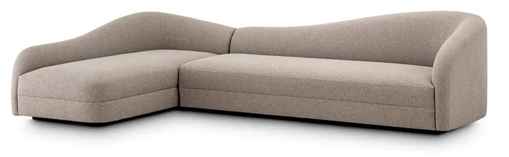Casa Padrino sofá esquinero de lujo greige / negro 320 x 190 x A. 82 cm - Sofá de salón - Muebles de salón - Muebles de lujo - Calidad de lujo Top-Angebot
