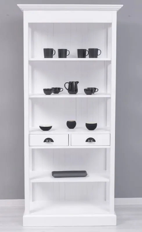 Rabatt Casa Padrino armario de estilo campestre blanco 91 x 39 x A. 197 cm - Armario de comedor de estilo campestre - Muebles de madera maciza - Muebles de estilo campestre