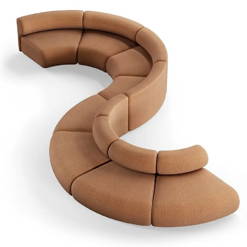 Super-Preis Casa Padrino sofá de lujo marrón 590 x 340 x A. 72 cm - Sofá modular curvo de 8 piezas - Sofá de hotel - Muebles de salón - Muebles de hotel - Muebles de lujo