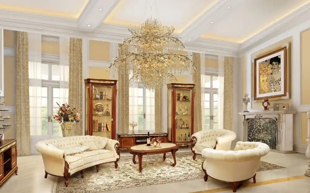 Preisknaller Casa Padrino conjunto de sala de estar barroco de lujo crema / marrón - 2 Sofás y 2 Sillones y 1 Mesa de Centro - Muebles de salón de lujo hechos a mano estilo barroco - Noble y magnífico