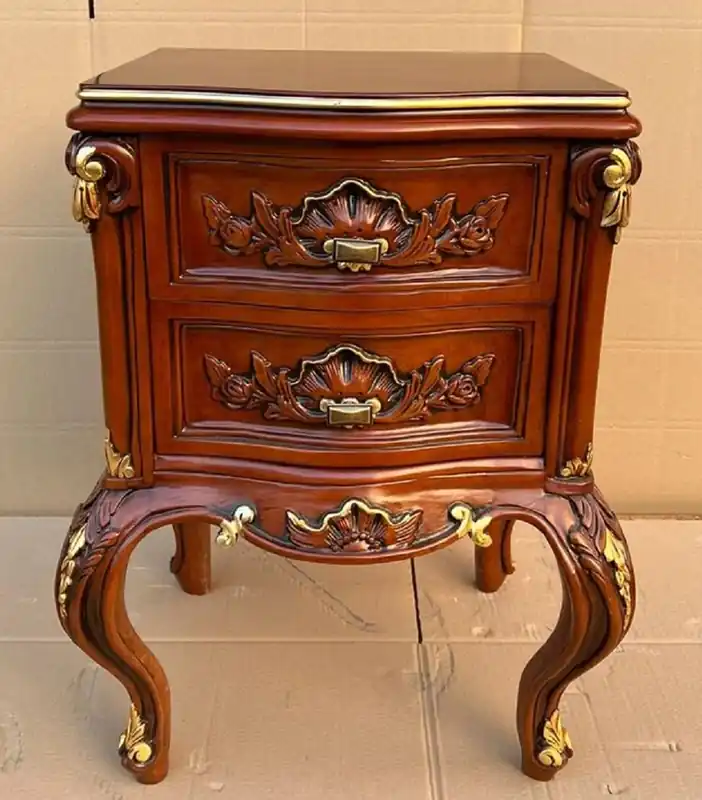 Rabatt Casa Padrino mesita de noche barroco de lujo marrón / oro - Magnífica mesita de noche barroco con 2 cajones - Muebles de dormitorio de lujo en estilo barroco - Muebles barrocos