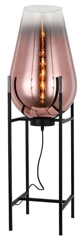Sale Casa Padrino lámpara de pie de lujo cobre / negro 30 x 30 x A. 97 cm - Lámpara de pie de metal con pantalla de vidrio - Lámparas de pie de lujo - Lámparas de lujo - Interior de lujo