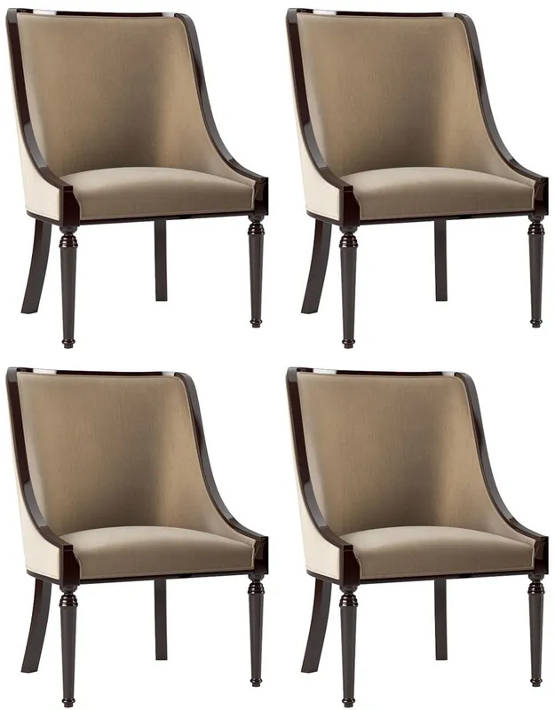 Preis Gesenkt Casa Padrino conjunto de 4 sillas de comedor barrocos de lujo beige / marrón oscuro de alto brillo - Muebles de comedor de lujo en estilo barroco - Muebles barrocos - Nobles y magníficos