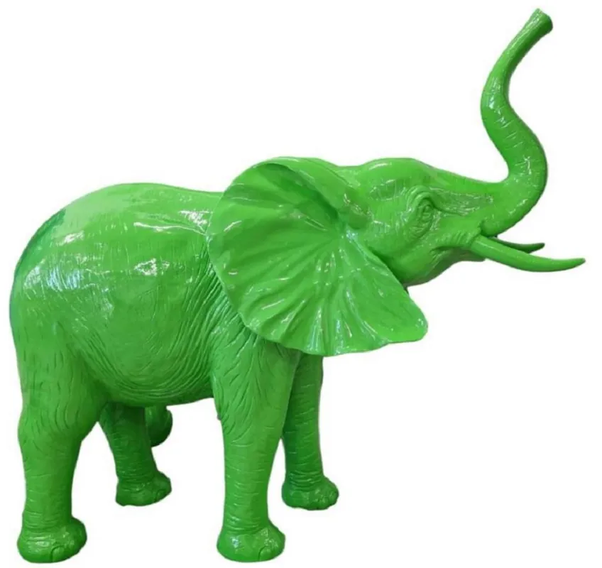 Angebot Casa Padrino escultura decorativa de lujo elefante verde 160 x 66 x A. 160 cm - Figura decorativa grande - Escultura decorativa XXL - Esculturas y figuras decorativas XXL de lujo