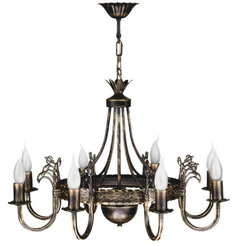 Casa Padrino araña de luces barroco bronce antiguo Ø 67 x A. 68 cm - Magnífica lámpara de araña de salón de metal de estilo barroco - Noble y magnífica Echt