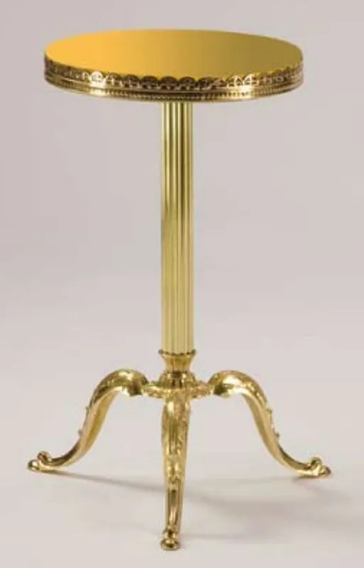 Casa Padrino mesa auxiliar barroco de lujo oro Ø 32 x A. 50 cm - Mesa redonda de latón con tablero de madera maciza y tapa de vidrio - Muebles barrocos - Calidad de lujo - Hecho en Italia Preiswert