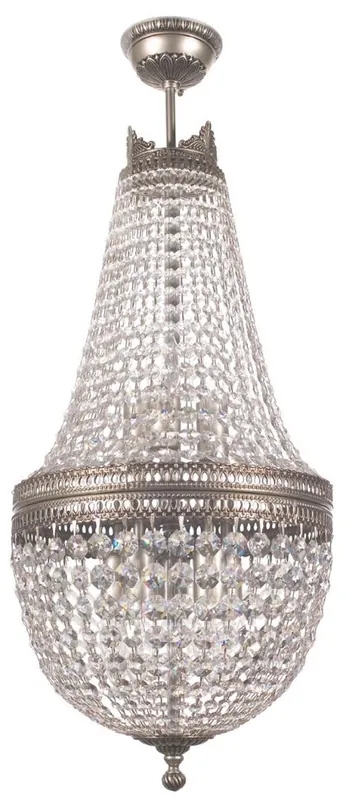 Billig Casa Padrino araña de luces de cristal barroco de lujo plata Ø 40 x A. 95 cm - Lámpara de araña de salón redonda de estilo barroco - Noble y magnífica