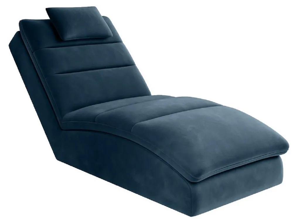 Neue Kollektion Casa Padrino chaise longue de lujo con cojín para la cabeza azul 85 x 170 x A. 92 cm - Reclinable de salon - Recamier - Muebles de salón - Muebles de lujo