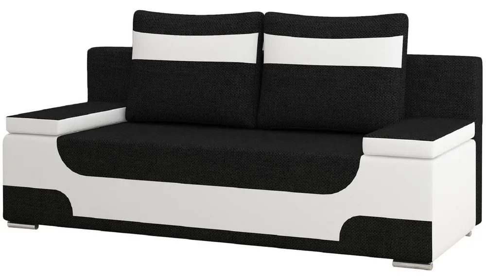 Casa Padrino sofá cama de lujo negro / blanco / plata 200 x 92 x A. 90 cm - Sofá de salón con función de dormir - Muebles de salón - Muebles de lujo - Interior de lujo Schnäppchen