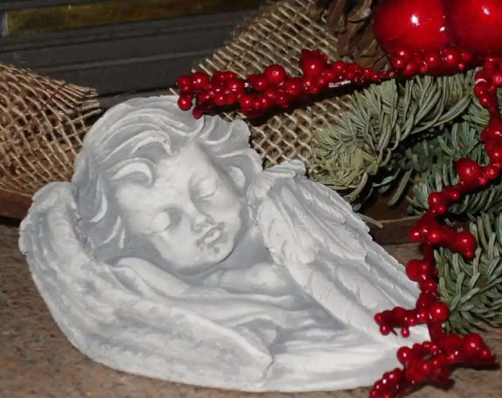 Geprüft Casa Padrino escultura decorativa Art Nouveau ángel gris 13 x 9 x A. 7 cm - Elegante figura decorativa de piedra - Decoración de salón - Decoración de jardín