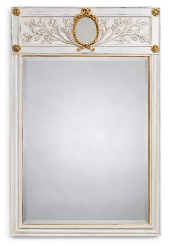 Neue Ware Casa Padrino espejo barroco de lujo blanco antiguo / oro - Espejo de pared rectangular de estilo barroco italiano - Muebles de lujo en estilo barroco - Hecho en Italia