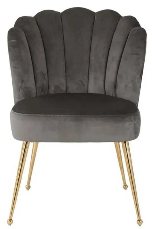 Meistverkauft Casa Padrino silla de comedor de terciopelo de lujo gris / oro 66 x 64 x A. 86 cm - Silla de cocina con tela de terciopelo - Muebles de comedor - Muebles de cocina - Muebles de lujo