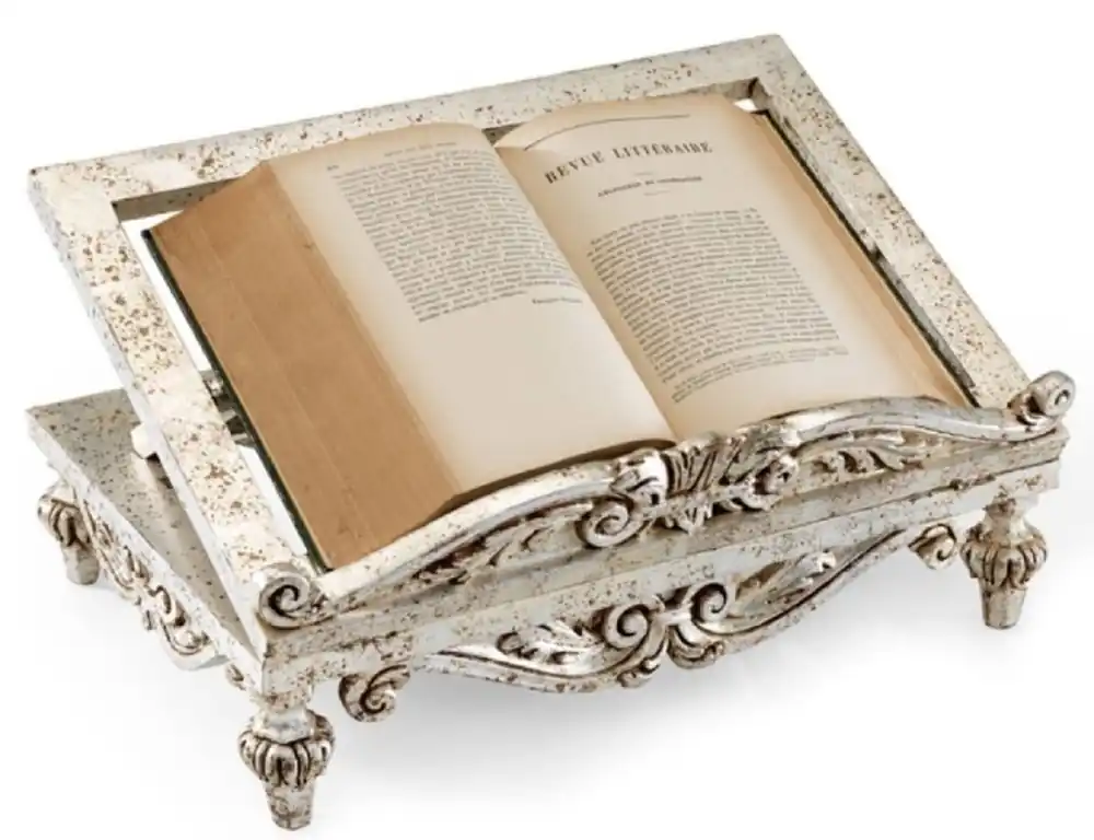 Casa Padrino Atril de Libro Barroco de Lujo Blanco Antiguo - Soporte para libro de Madera Maciza Hecho a Mano Estilo Barroco - Accesorios Decorativos Barrocos - Calidad de Lujo - Hecho en Italia Schneller Versand