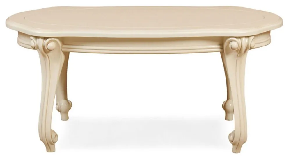 Sonderangebot Casa Padrino mesa de centro barroco de lujo crema - Mesa de salón de madera maciza hecha a mano estilo barroco - Muebles de salón de lujo en estilo barroco - Muebles barrocos