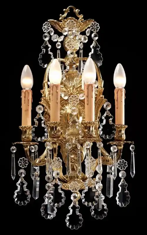 Casa Padrino lámpara de pared de cristal barroco de lujo oro 35 x 18 x A. 65 cm - Magnífica lámpara de pared de estilo barroco con cristal de alta calidad - Calidad de lujo - Hecho en Italia Super-Preis