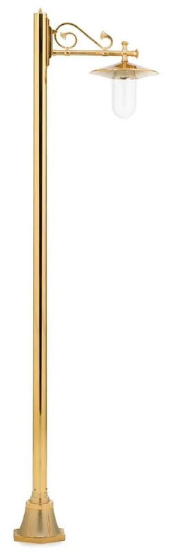 Schneller Versand Casa Padrino linterna de jardín Art Nouveau de lujo oro 60 x 30 x A. 220 cm - Lámpara de pie de jardín de aluminio - Iluminación exterior nostálgica - Calidad de lujo - Hecho en Italia