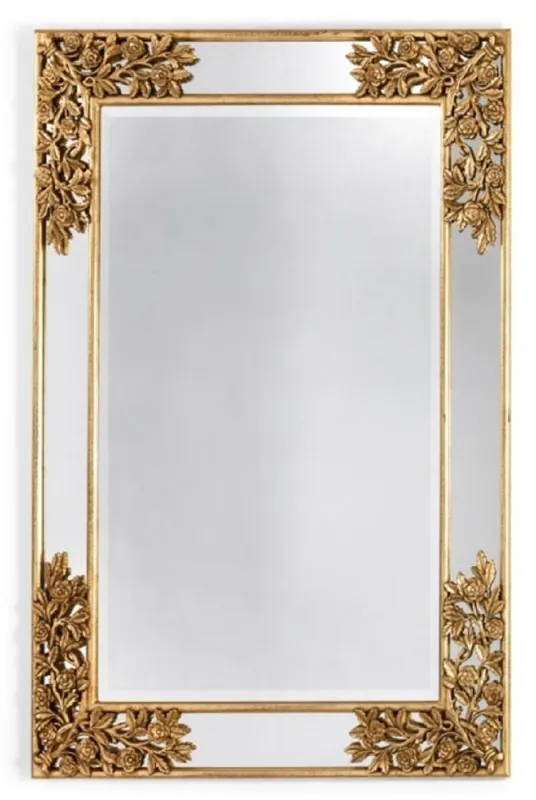 Top-Seller Casa Padrino espejo barroco de lujo oro antiguo - Magnífico espejo de pared de madera maciza de estilo barroco - Muebles de lujo de estilo barroco - Hecho en Italia - Interior barroco