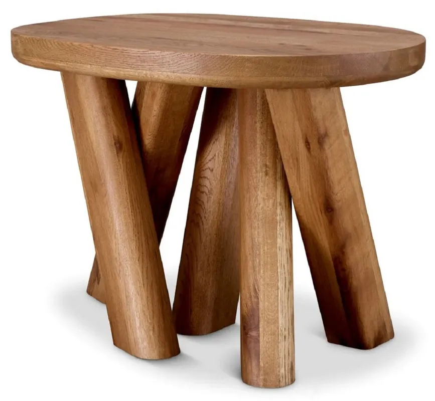 Casa Padrino mesa auxiliar de lujo de madera maciza marrón 65 x 50 x A. 49,5 cm - Mesa auxiliar de madera de roble - Muebles de salón - Muebles de lujo - Calidad de lujo Bestpreis