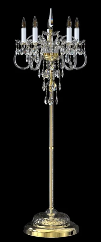 Casa Padrino lámpara de pie de cristal barroco de lujo oro / blanco Ø 50 x A. 145 cm - Magnífica lámpara de pie con cristal de Bohemia - Luces de cristal barroco - Calidad de Lujo Billig