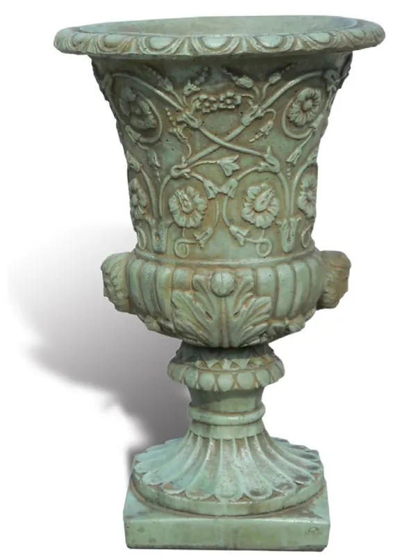 Neu Im Sortiment Casa Padrino maceta barroco de lujo verde antiguo Ø 49 x A. 78 cm - Maceta de estilo barroco hecho a mano con grava de mármol de Carrara - Decoración de jardín barroco - Hecho en Italia