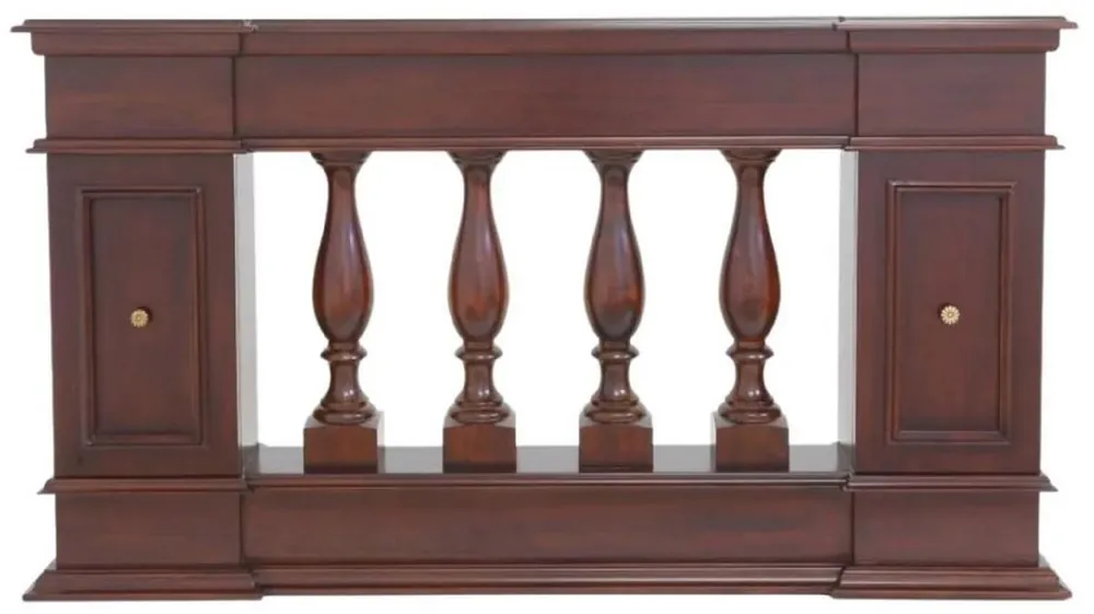 Top-Angebot Casa Padrino separador de ambientes de caoba barandilla Art Nouveau de lujo marrón oscuro / latón 180 x 30 x A. 100 cm - Separador de ambientes de madera maciza - Muebles Barrocos y Art Nouveau