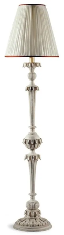 Casa Padrino lámpara de pie barroco de lujo gris antiguo / crema Ø 32 x A. 145,5 cm - Magnífica lámpara de pie de estilo barroco con pantalla redonda - Calidad de lujo - Hecho en Italia Geprüft
