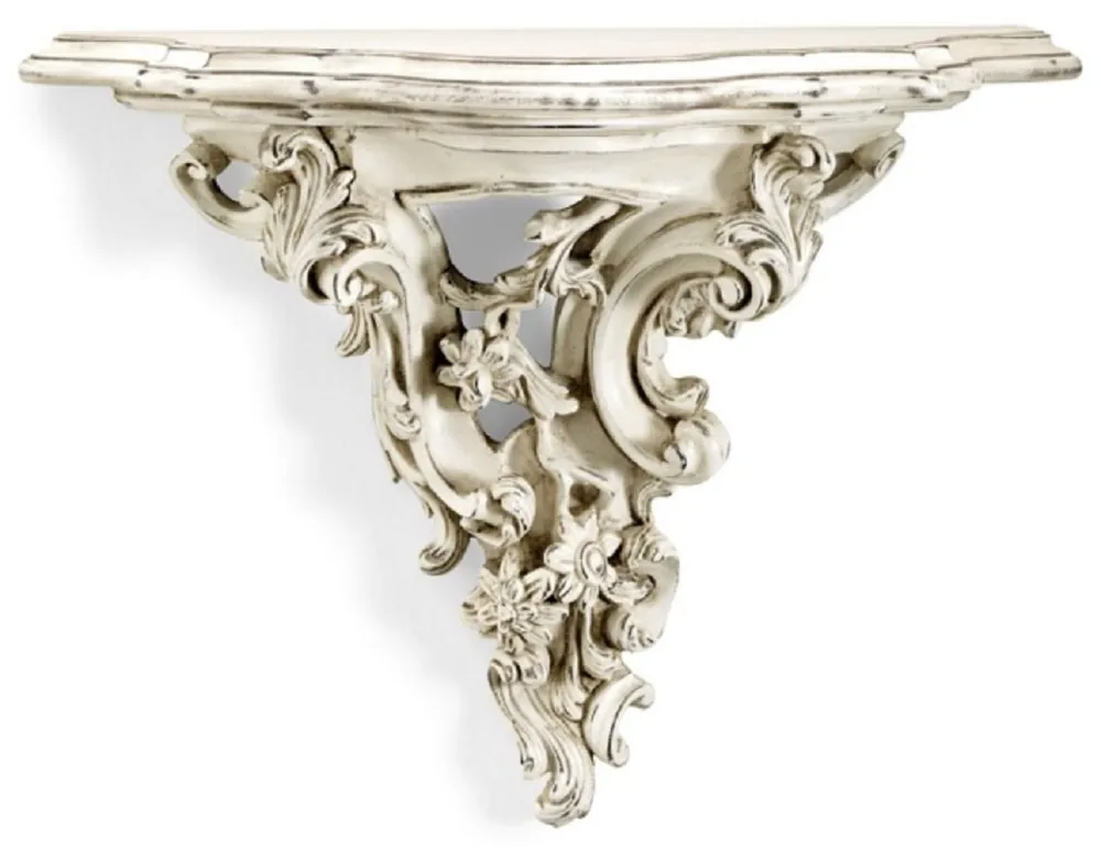 Casa Padrino consola de pared de madera maciza barroco de lujo crema blanco antiguo - Magnífica consola de decoración de pared de estilo barroco - Muebles barrocos - Hecho en Italia Kracherpreis