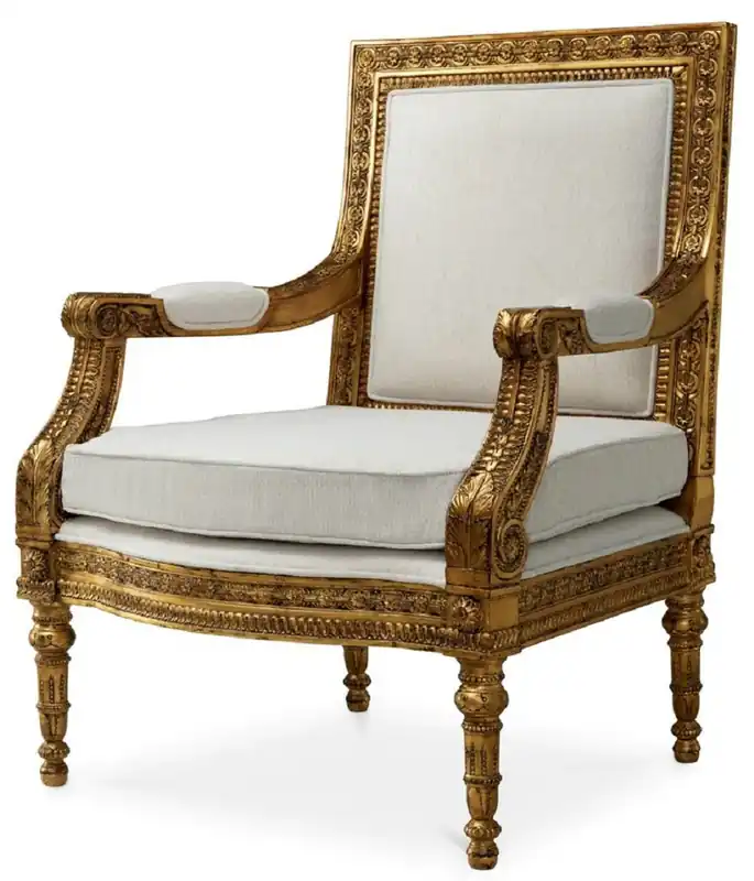 Casa Padrino sillón barroco de lujo de caoba con cojín de asiento crema / oro antiguo - Magnífico sillón estilo barroco para salón y hotel - Muebles barrocos para salón y hotel - Calidad de lujo Wochenendangebot