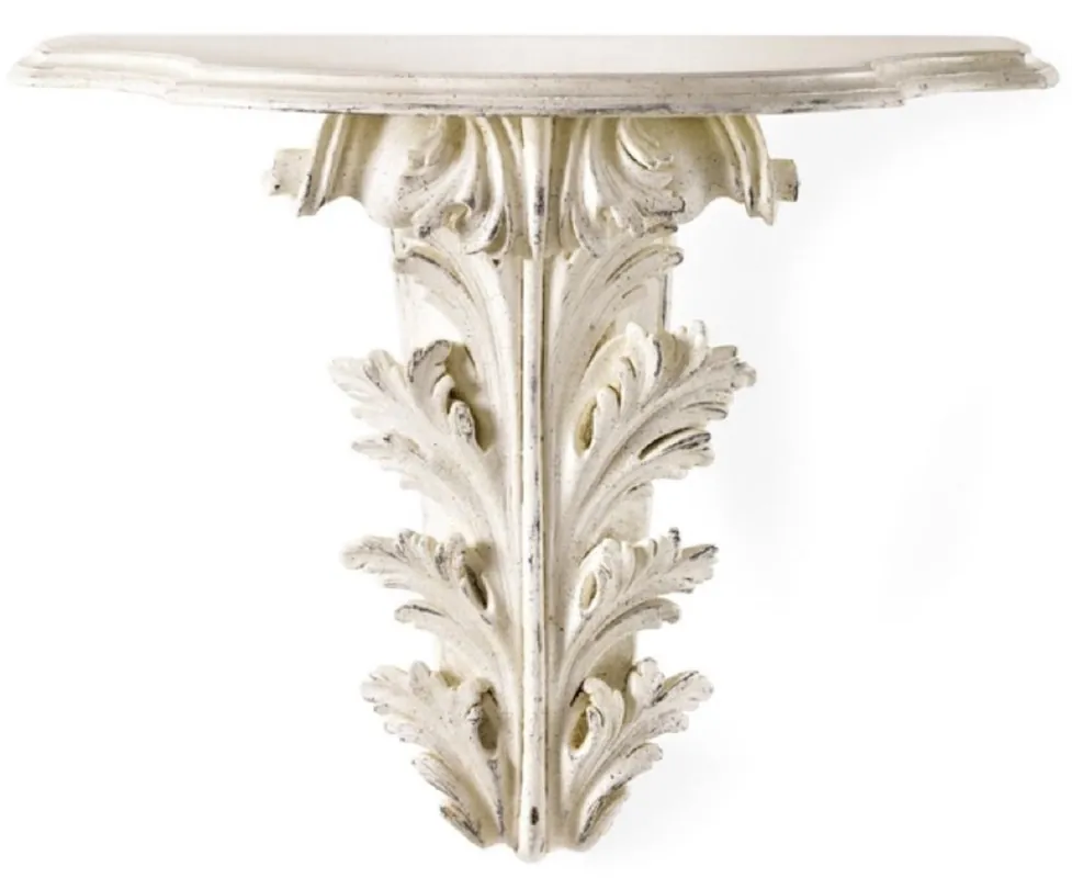 Jetzt Kaufen Casa Padrino consola de pared de madera maciza barroco de lujo crema blanco antiguo - Consola de decoración de pared de estilo barroco italiano - Muebles barrocos - Hecho en Italia