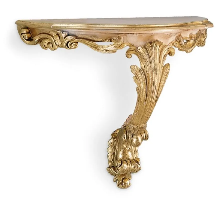 Knallerangebot Casa Padrino consola de pared barroco de lujo oro antiguo / beige - Magnífica consola de decoración de pared en estilo barroco - Decoración de pared barroco italiana - Hecho en Italia