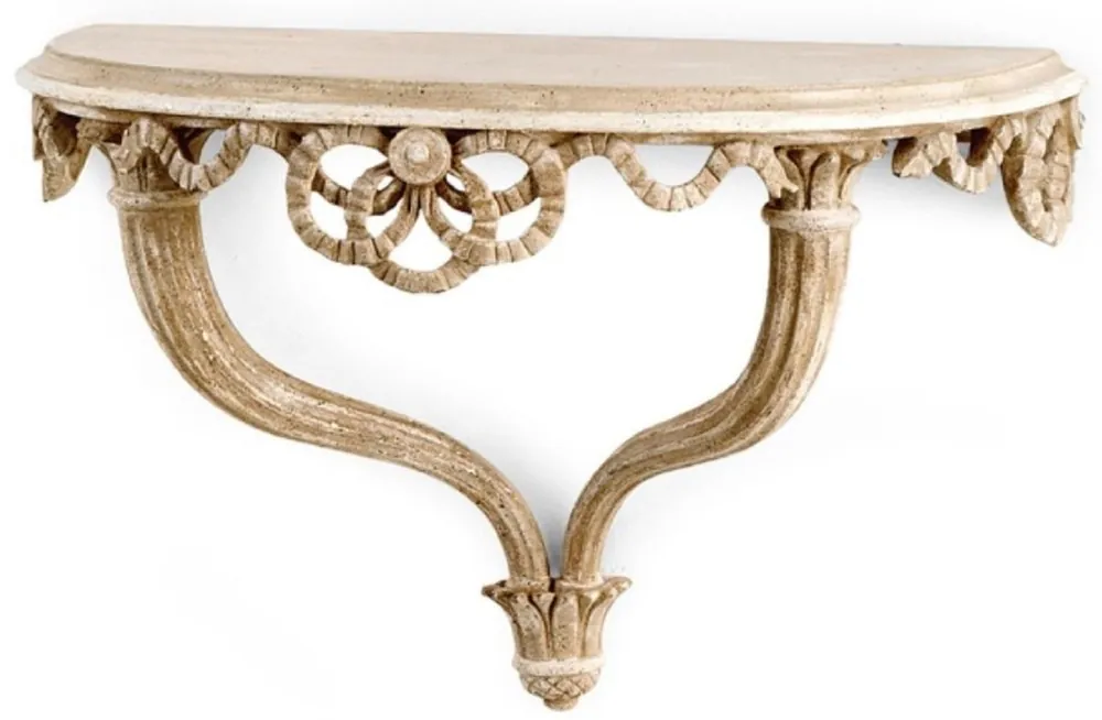 Casa Padrino consola de pared barroco de lujo marrón antiguo / blanco antiguo - Consola de decoración de pared en estilo barroco - Decoración de pared barroco italiana - Hecho en Italia Mega-Angebot