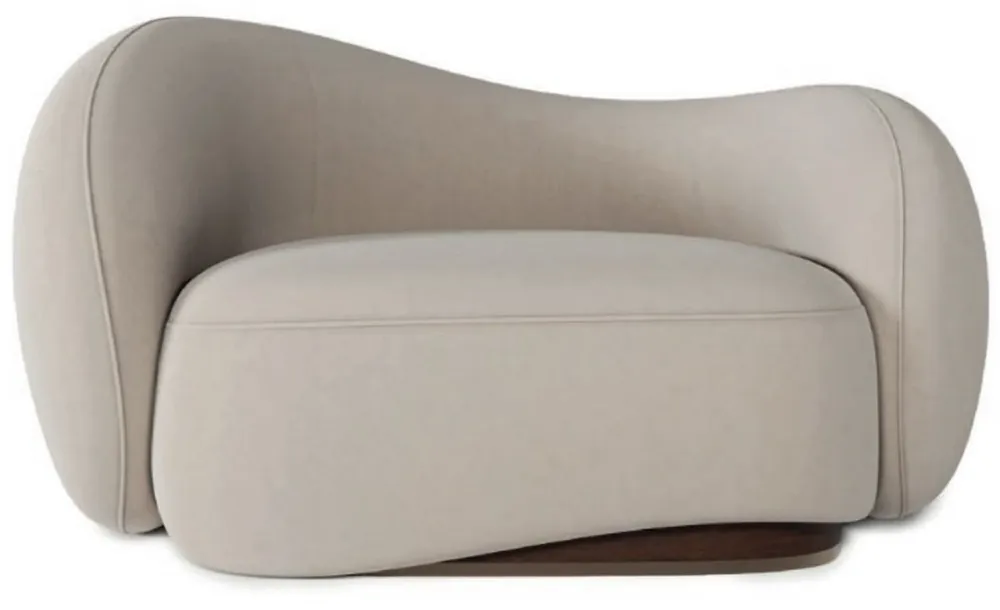 Markenware Casa Padrino sillón de terciopelo de lujo lado izquierdo gris / marrón oscuro / latón 110 x 105 x A. 78 cm - Sillón de salón - Sillón de hotel - Muebles de salón - Muebles de hotel - Muebles de lujo