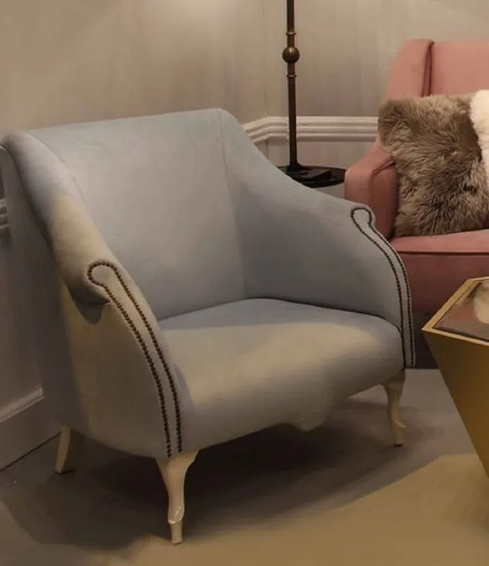 Casa Padrino sillón Art Deco de lujo gris / crema 85 x 85 x A. 88 cm - Sillón de salón - Sillón de hotel - Muebles de salón - Muebles de hotel - Muebles Art Deco de Lujo Beliebt