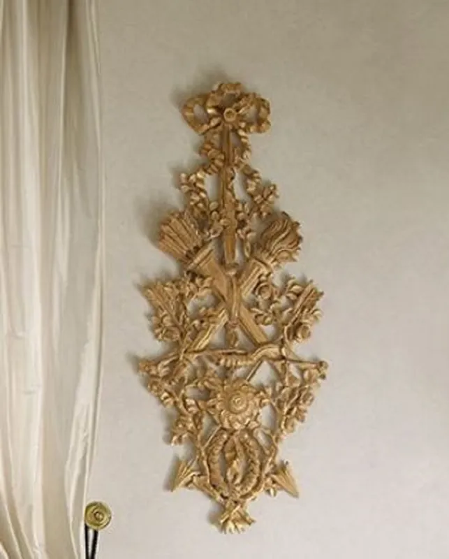 Neu Casa Padrino adorno de pared barroco de lujo natural - Magnífico adorno de decoración de pared de madera maciza barroco - Decoración de pared barroco - Calidad de lujo - Hecho en Italia