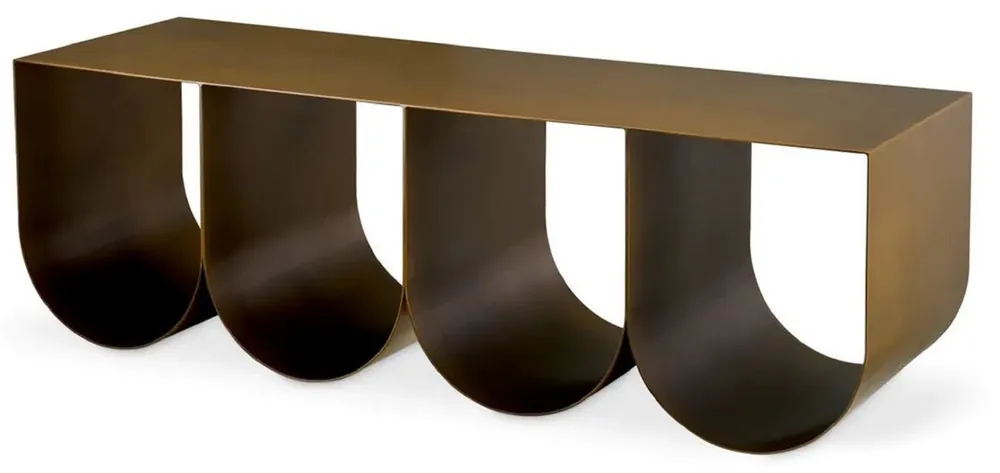 Casa Padrino mesa de centro de lujo latón 120 x 40 x A. 38 cm - Mesa de salón rectangular de metal - Muebles de salón - Muebles de hotel - Muebles de metal de lujo Knallerangebot
