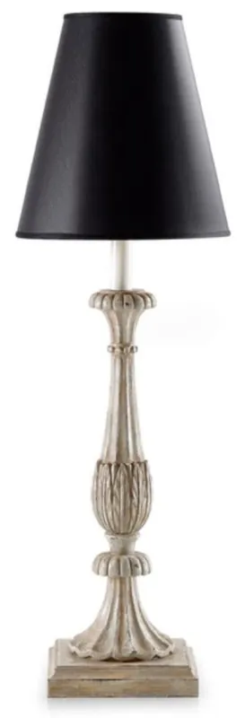 Nur Für Kurze Zeit Casa Padrino lámpara de mesa barroco de lujo gris antiguo / negro Ø 15 x A. 64 cm - Magnífica lámpara de escritorio de estilo barroco con pantalla - Calidad de lujo - Hecho en Italia