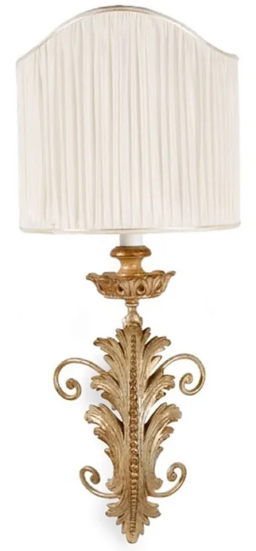 Highlight Casa Padrino lámpara de pared barroco de lujo plata antigua / marrón / blanco 17 x 17 x A. 43 cm - Magnífica lámpara de pared estilo barroco - Noble y Magnífica - Calidad de Lujo - Hecho en Italia
