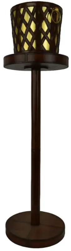 Casa Padrino enfriador de vino de lujo con soporte marrón oscuro / latón Ø 27 x A. 95 cm - Enfriador de champán - Accesorios de gastronomía - Accesorios de restaurante - Accesorios de hotel Letzte Chance