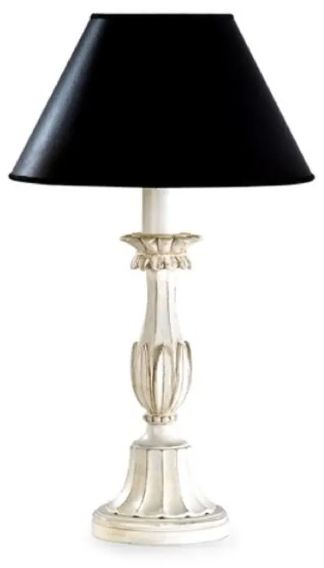 Sale Casa Padrino lámpara de mesa barroco de lujo crema blanco antiguo / negro Ø 16 x A. 44,5 cm - Magnífica lámpara de escritorio de estilo barroco con pantalla - Calidad de lujo - Hecho en Italia