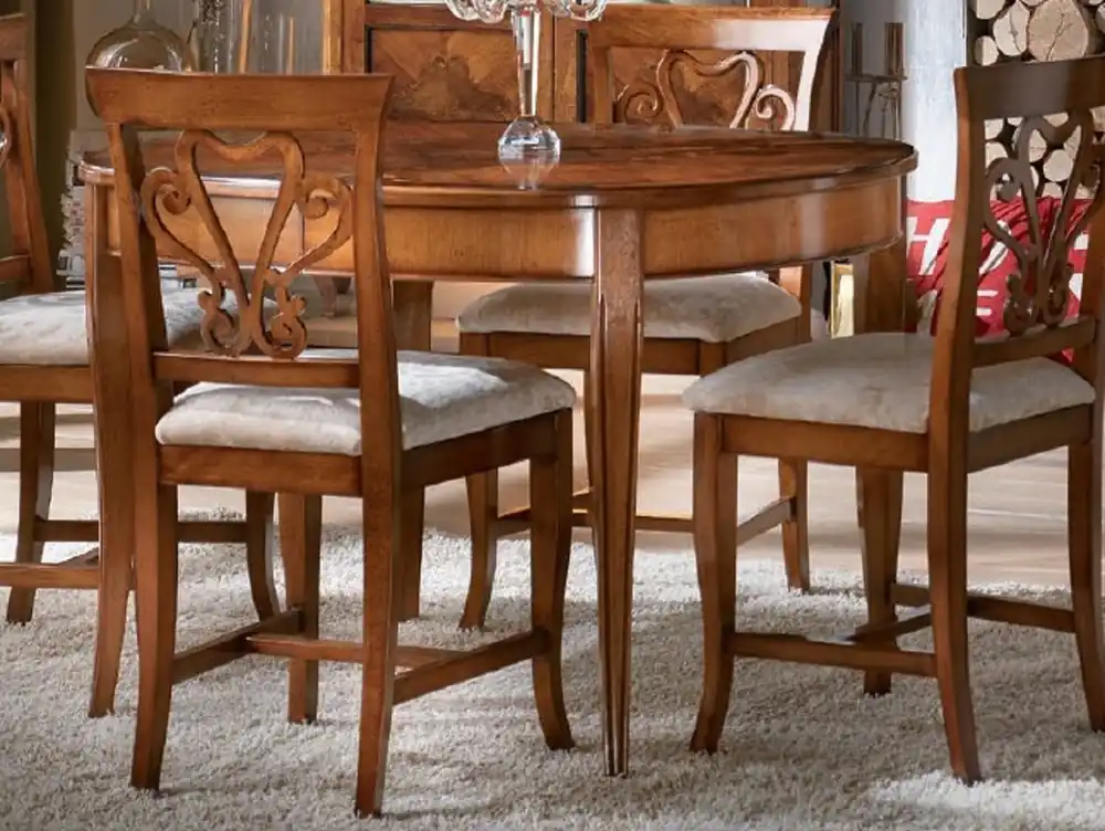 Casa Padrino mesa de comedor Biedermeier de lujo de madera maciza marrón marquetería - Mesa de comedor extensible ovalada - Muebles de comedor Biedermeier - Calidad de Lujo - Hecho en Italia Günstig